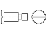 Flat head screw DIN 923 M 8x6 mm, raw with slit and attachment