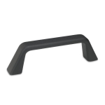 Achteraan monteerbare handgreep GN 728-180-A-SW Gegoten aluminium zwart RAL 9005