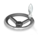Draaibaar handwiel met handgreep DIN 950-GG-200-K20-D Gietijzer, boring en groef