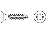 Chipboard screw countersunk head 4.5x20 mm, fully threaded, A2 TX20, stainless steel