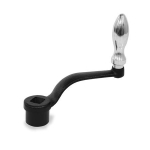 Crank handle cranked DIN 468-80-V10-D Square, swivelling handle