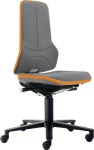 Neon bureaustoel met oranje wielen/randen Zithoogte 450-620 mm