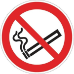 Prohibition sign Foil self-adhesive 203 mm red/black, no smoking ASR A1.3/DIN EN ISO 7010