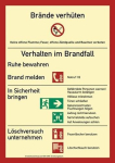 Brandveiligheidsbord, zelfklevende folie 210x297 mm , rood/wit Fotoluminescent ASR A1.3/DIN EN ISO 7010