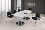 Conference table WxDxH 2200x1030x745 Beech finish with chrome-plated table legs