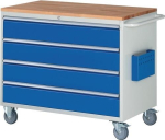Werkstattwagen Bucheplatte H 975xB 1145xT 650 mm lichtgrau/enzianblau