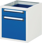 Lade-eenheid H 545xB 490xD 600 mm lichtgrijs/ gentiaanblauw