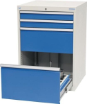 CNC-Schubladenschrank HxBxT 1019x705x736 mm grau/blau, 10 Werkzeugträger