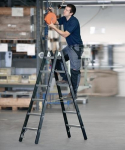 Stehleiter Alu 2x4 Sprossen Leiterlänge 1,22 m, Arbeitshöhe 2,50 m Tragf. 250 kg, Zarges Megastep B