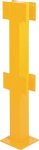 Centre post for safety railing HxWxD 1000x100x100 mm, traffic yellow for 2 beams, for outdoor use
