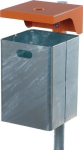 Afvalbak met asbak 40 liter HxBxD 600x310x360 mm gegalvaniseerd/geel-oranje, RAL 2000