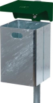 Afvalbak met asbak 40 liter HxBxD 600x310x360 mm gegalvaniseerd/mosgroen, RAL 6005