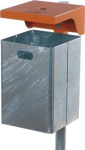 Afvalbak met asbak 50 liter HxBxD 685x310x360 mm gegalvaniseerd/geel-oranje, RAL 2000