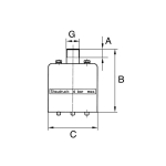 High-performance silencer AG max 6 bar, 90°C Steel housing & perforated plate