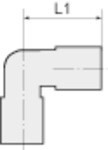 Haakse schroefverbinding W08L max 60 bar, DIN2353 compl. met noot, Ms. vern.