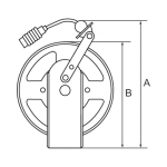 Hose reel floor- wall mounting 10 m, max bar -10°C - +40°C, for compressed air, water
