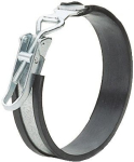 Sicherungsschelle für Storzkupplungen Gr.B, für Knaggen 89 mm, verstellbar Stahlband mit Gelenk und Gummiprofil