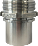 Hose nozzle for tray binding AG 1.1/4", LW=32 mm, locking collar TW tanker, stainless steel A4