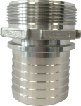 Hose nozzle for tray binding AG 2", LW=50 mm, safety collar TW tanker, stainless steel A4