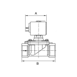 2/2 Wege-Magnetventil NO IG 1", 0,2-16 bar, NW 25 mm, NBR, BF6 vorgesteuert, 24 V DC, Messing