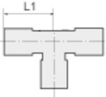 T-connector gereduceerd 2x SD4, 1x SD6 Kunststof, blauwe serie