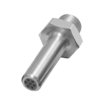 Noise-reduced round nozzle AG 1/2"- 27 UNS, L 50 mm Diagram 4, aluminium