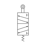 5/2-wegklep serie M5, rolhendel IG 0-10 bar, G1/8" Ent. mechanisch bediend, aluminium