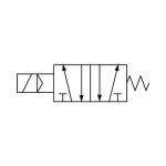 5/2-Wegeventil Serie 4V IG 3/8" 1,5-8 bar, 1500l/min, G1/4" Ent. 230V 50 Hz,monostabil, Alu leg., elekt.