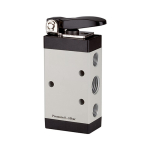 5/2-wegklep M5-serie, korte hendel IG 0-10 bar, G1/8" Ent. monostabiel, handmatig bediend, aluminium, zwart