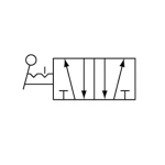 5/2-way valve series H4, lever IG 0-10 bar, Ent. bistable, manually operated, latching