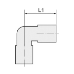 Angle connector SD16 Blue series, KU- nickel-plated brass