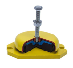 Maschinenlagerung &Bodenplatte D=185 mm, M 20x1,5x120 mm Woco Level-Mount LM6-80-BA