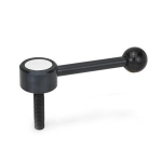 Adjustable flat clamping lever GN 125-32-M8-12-D AG, straight