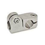 Angle clamp connector GN 191-B12-B12-2-NI Matt polished stainless steel
