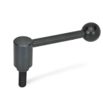 Adjustable clamping lever GN 212.3-24-M12-63-D straight, AG