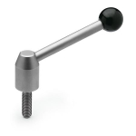 Adjustable clamping lever GN 212.5-24-M10-40-E angled, AG, stainless steel