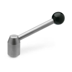 Adjustable clamping lever GN 212.5-28-M10-E angled, IG, stainless steel