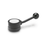 Latching lever with ball knob GN 215-60-K16-B with sprocket (30 notches)