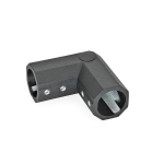 Gehäuse für Winkel-Getriebe GN 298-28-B18-W-SW schwarz, KU-beschichtet