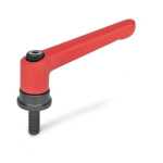 Clamping lever clamping force reinforced GN 300.4-63-M6-27-RS AG, RAL 3000 red