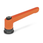 Clamping lever clamping force reinforced GN 300.4-63-M6-OS IG, RAL 2004 orange