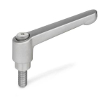 Clamping lever, adjustable GN 300.5-63-M6-16-IS stainless steel