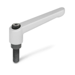 Klemhendel met schroef, verstelbaar GN 300-63-M8-20-SR AG, RAL 9006 zilver
