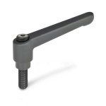 Clamping lever with screw, adjustable GN 300-92-M12-20-SW AG, RAL 9005 black