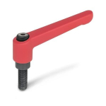 Klemmhebel mit Schraube, verstellbar GN 300-92-M12-80-RS AG, RAL 3000 rot