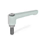 Clamping lever, adjustable, straight GN 302.1-45-M6-16-SR Stainless steel, silver