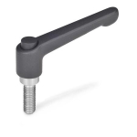 Klemmhebel GN 303.1-30-M3-10-SW-S Edelstahl, Griff & Knopf schwarz