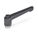 Clamping lever GN 303.1-30-M3-SW-S Stainless steel, black handle & knob