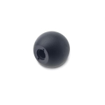 Ball knob without socket DIN 319-KT-40-M12-C PA black, internal thread