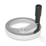 Aluminium handwiel met spaken GN 322-160-K14-R Boring met groef, handgreep draaibaar